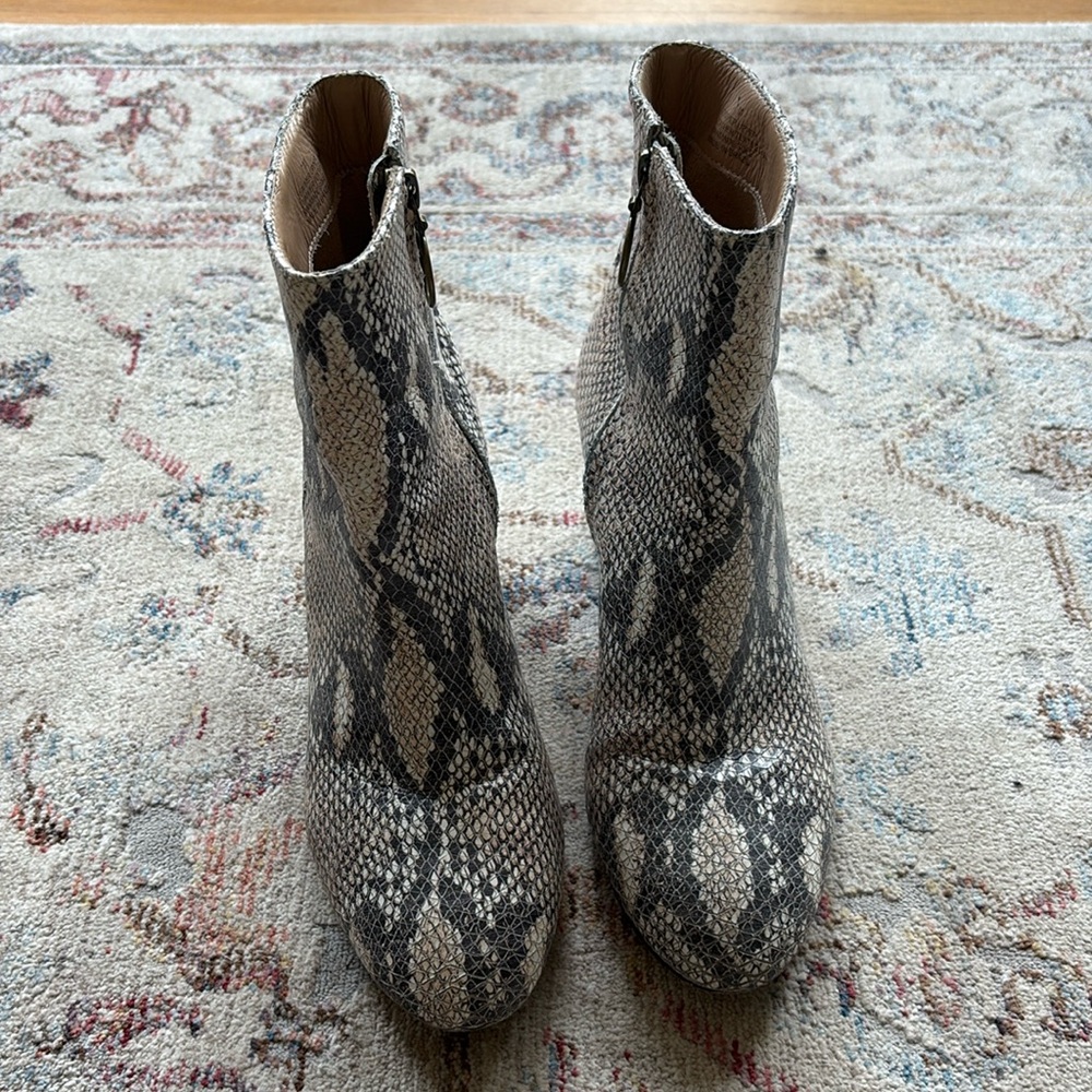 Like new faux snakeskin booties